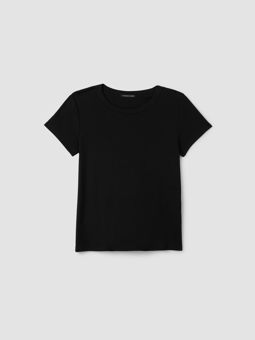 Organic Cotton Stretch Rib Crew Neck Tee