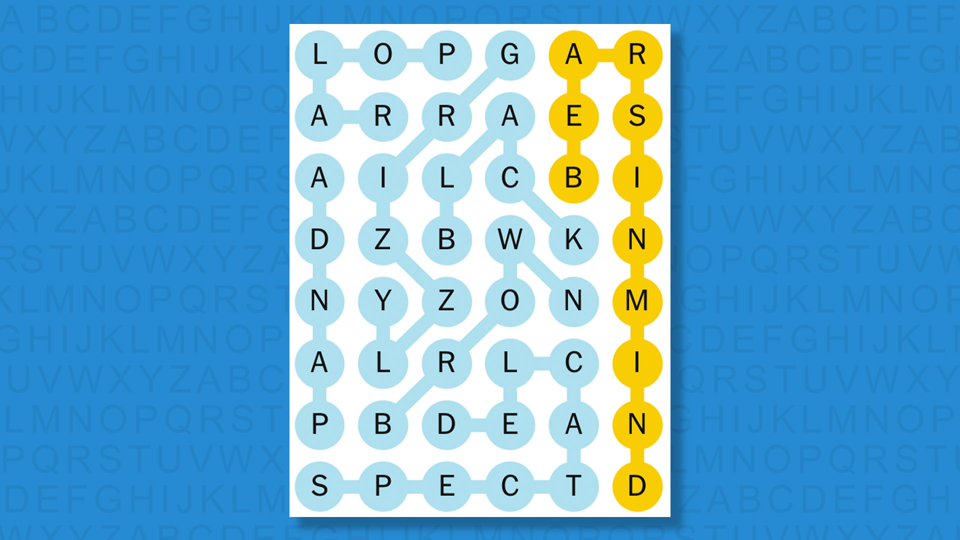 NYT Strands answers for game 677 on a blue background