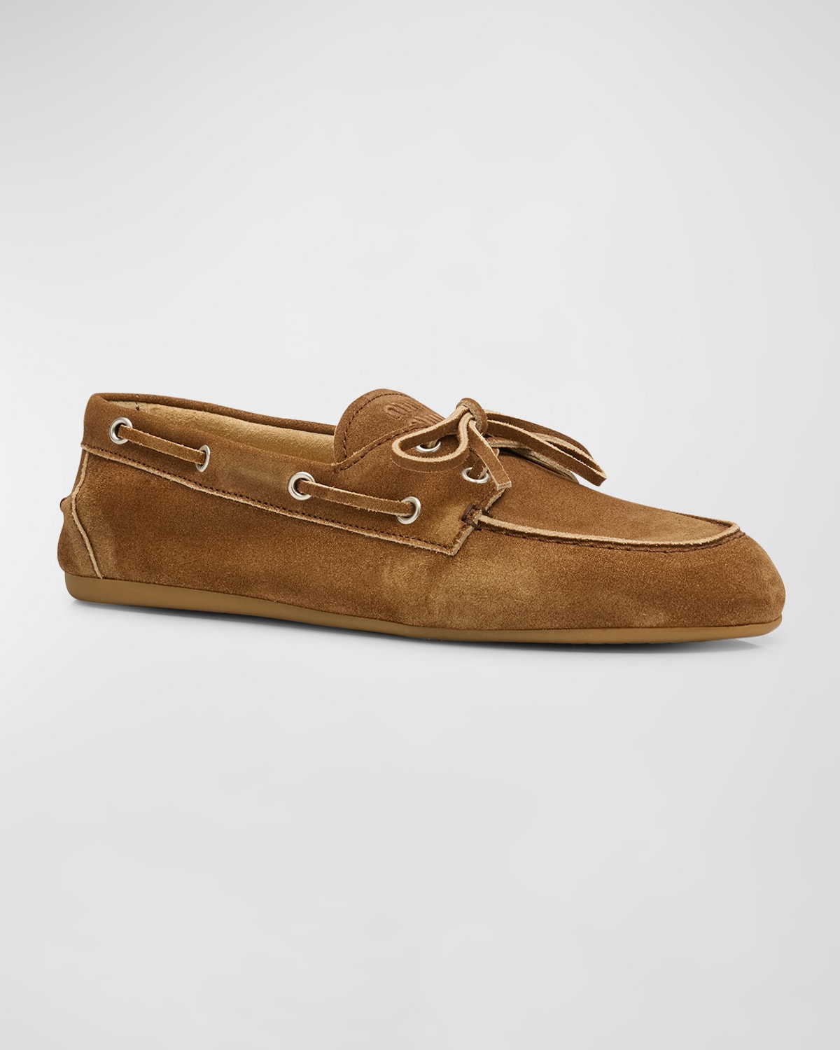 Suede Lace-Up Moccasins