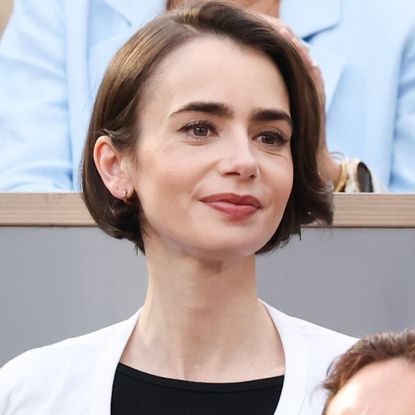 Lily Collins returned to the 2026 French Open in the jazz shoe trend