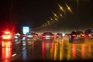 UK motorways at night