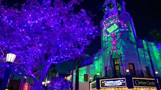 Oogie Boogie Bash Projections on Carthay Circle at Disney&#039;s California Adventure