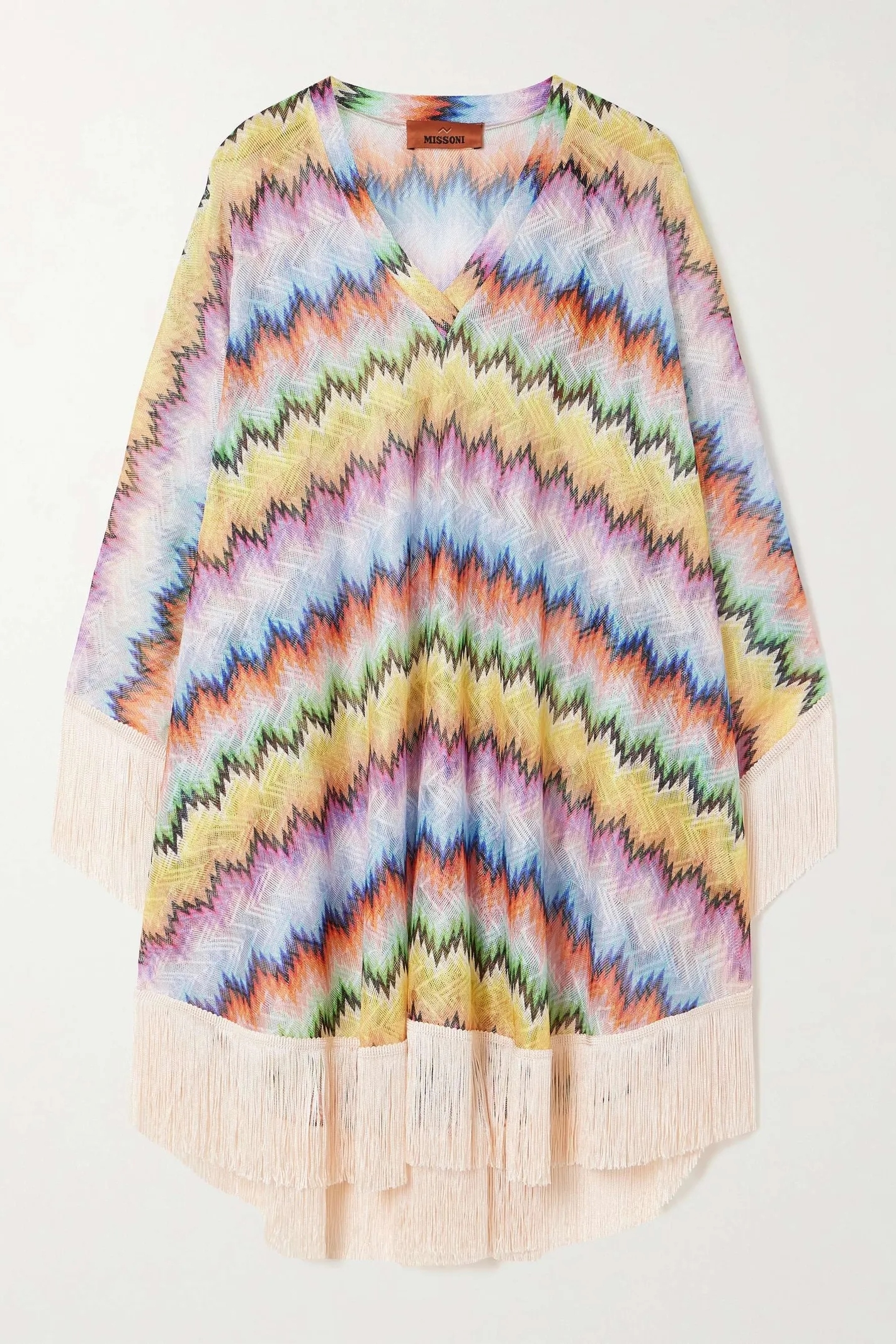 Missoni , Mare Fringed Striped Crochet-Knit Kaftan