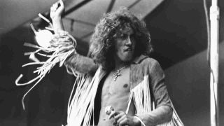 The Who’s Roger Daltrey performing onstage in 1973