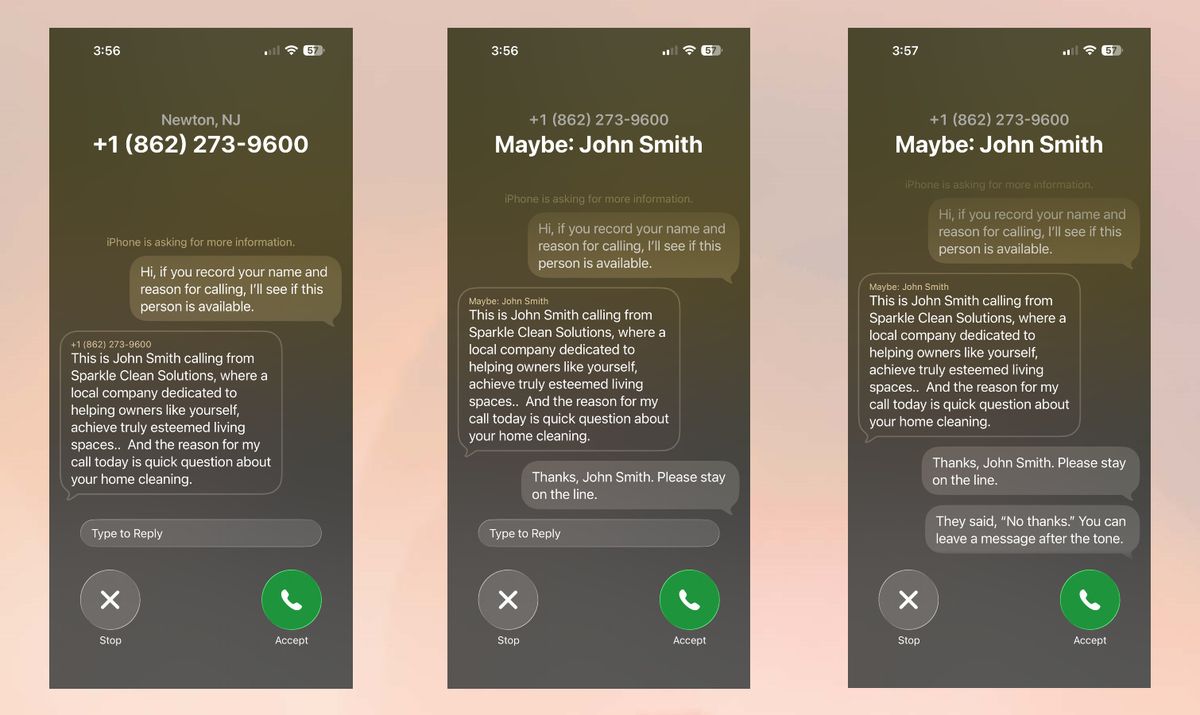 iOS 26 Call Screen screenshots.
