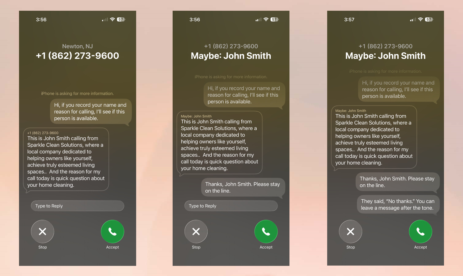 iOS 26 Call Screen screenshots.