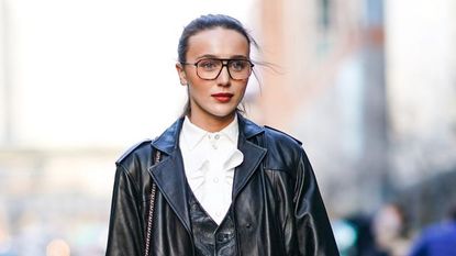 Woman wearing fashionable glasses