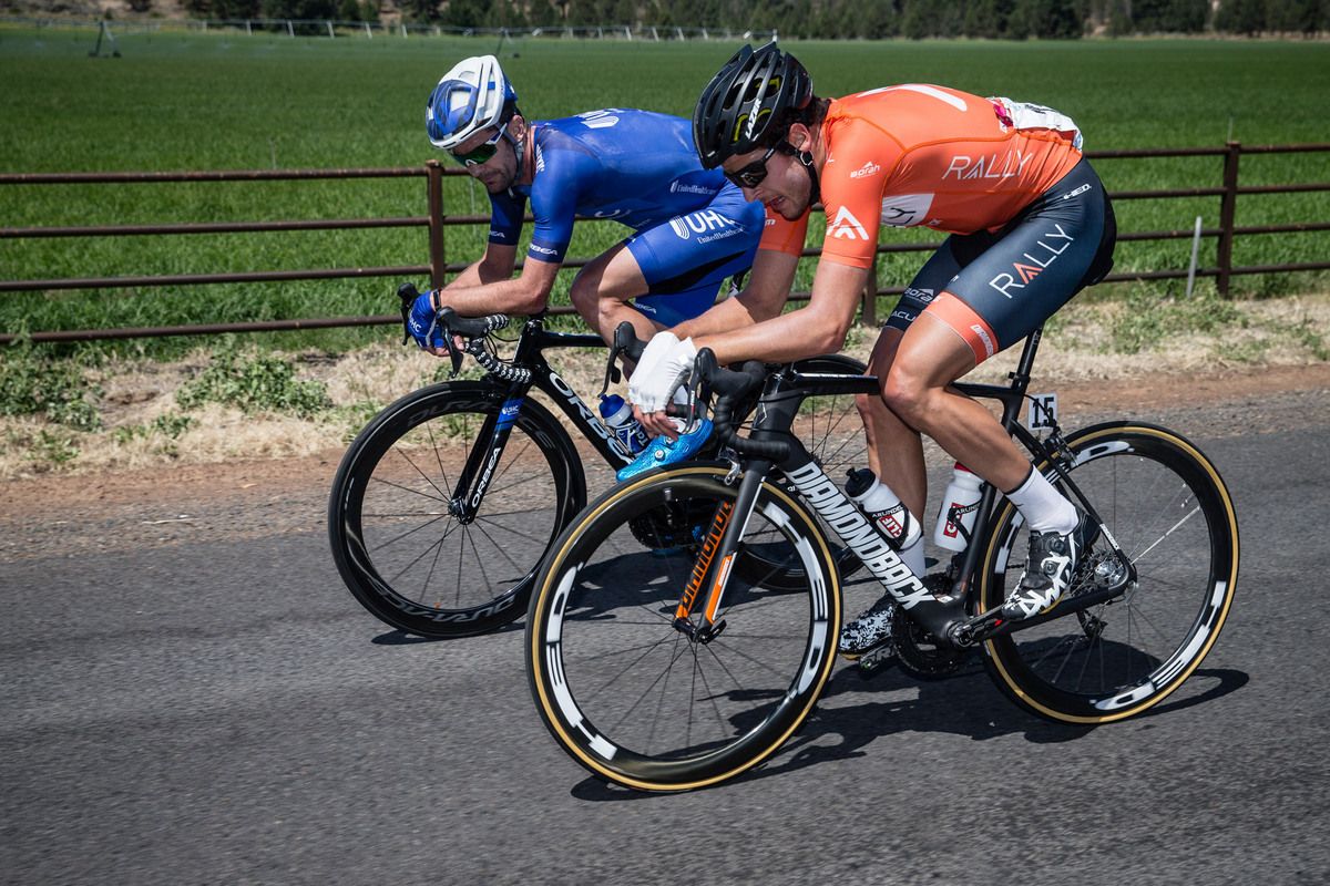 Greg Henderson (UnitedHealthcare) and Pierrick Nad (Rally) sitting on the front of todays break