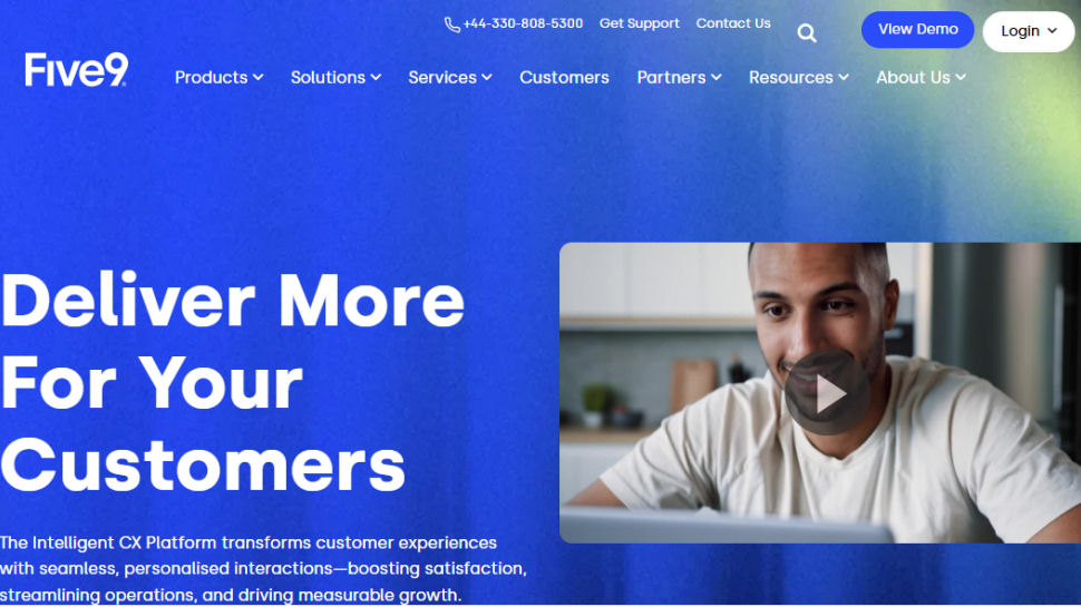Five9 website screenshot (June 2025)