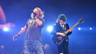 Axl Rose performing with AC/DC