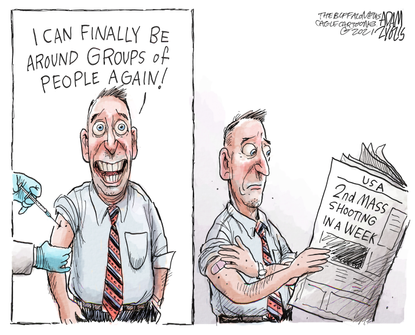 Editorial Cartoon U.S. covid vaccine mass shooting