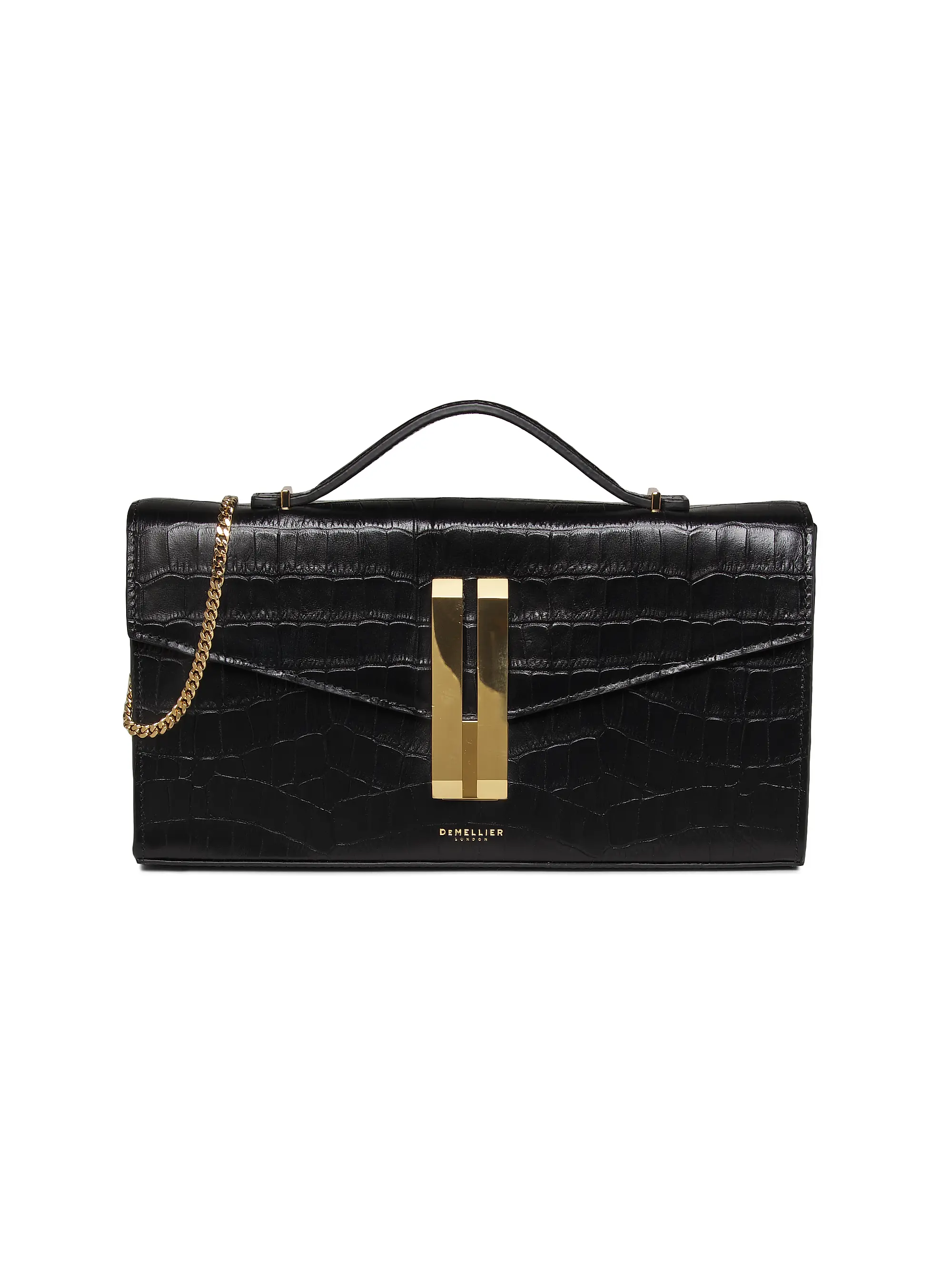 Vancouver Croc-Embossed Leather Clutch