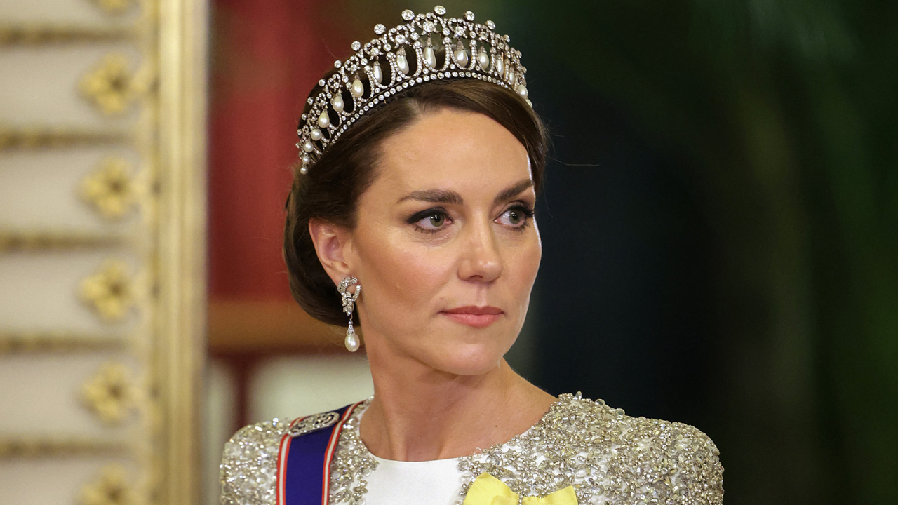 Britain&#039;s Catherine, Princess of Wales attends a State Banquet at Buckingham Palace in London on November 22, 2022, at the start of the President&#039;s of South Africa&#039;s two-day state visit. King Charles III hosted his first state visit as monarch on Tuesday, welcoming South Africa&#039;s President to Buckingham Palace.