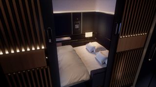 Double bed inside Lufthansa First Class Suite by PriestmanGoode