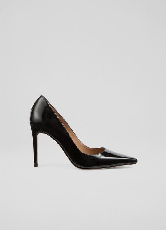 New Fern Black Patent Pointed Toe Courts