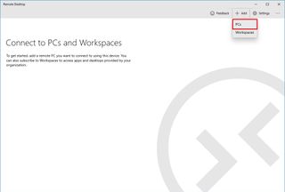 Add PC to remote desktop app