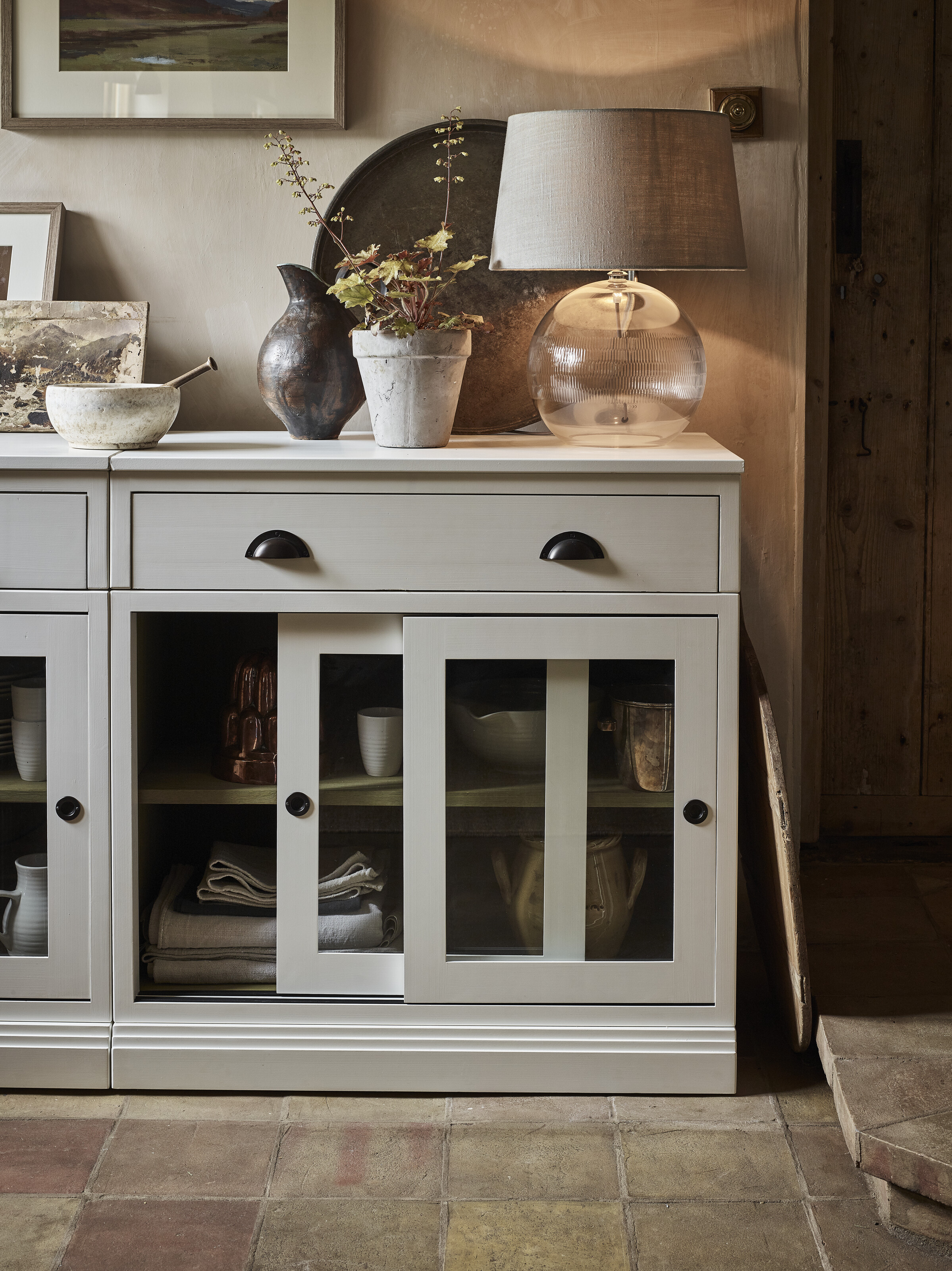 rustic grey sideboard in dining room by Neptune