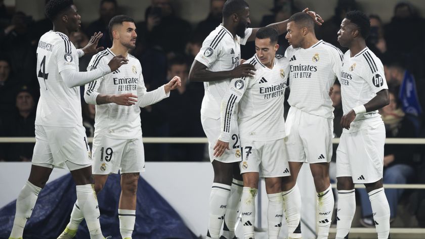 Real Madrid playing celebrate a goal