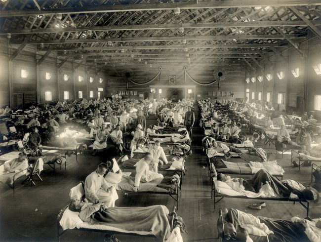 İnfluenza salgını sırasında acil hastane, Camp Funston, Kansas