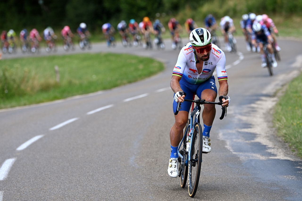 Peter Sagan riding off the front during stage 19 of the 2023 Tour de France