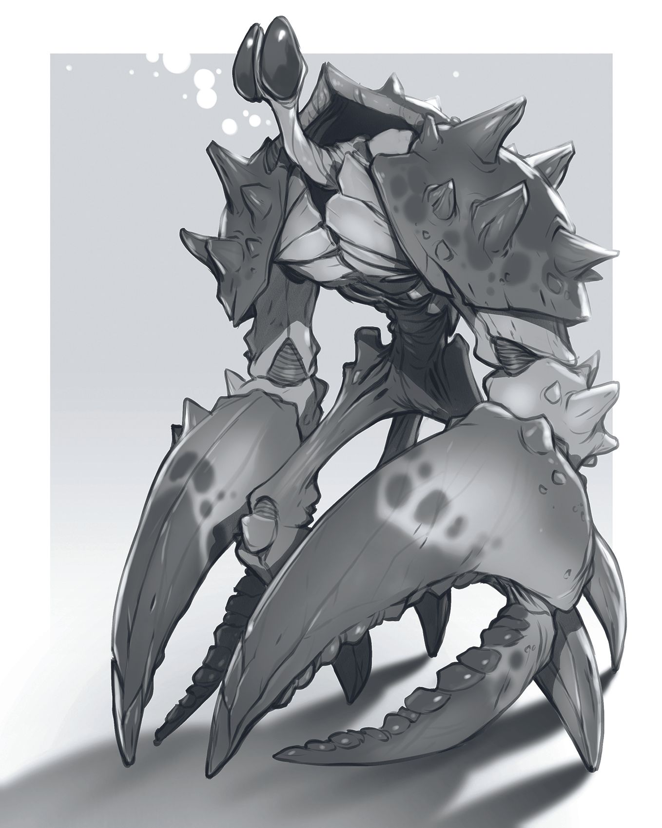 A character art sketch in black and white