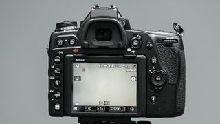 Rear screen on the Nikon D780 showing camera settings