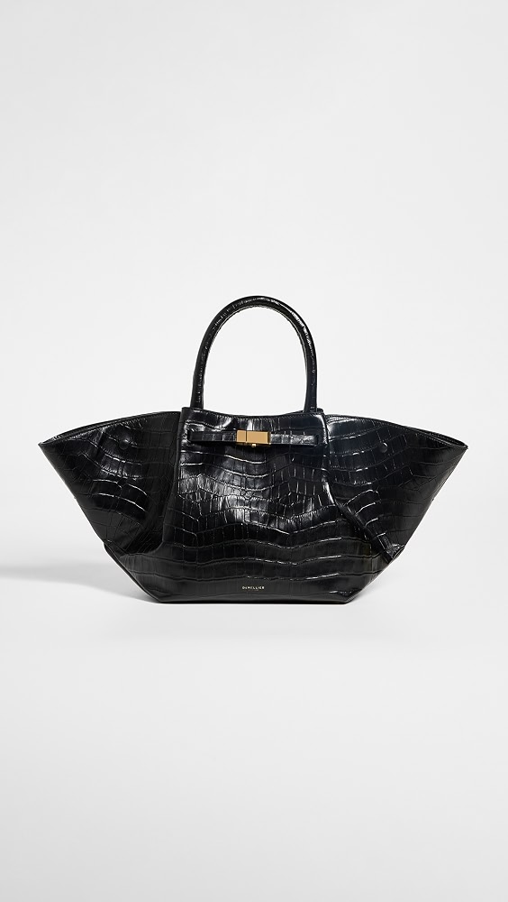 Midi New York Bag - Black Croc