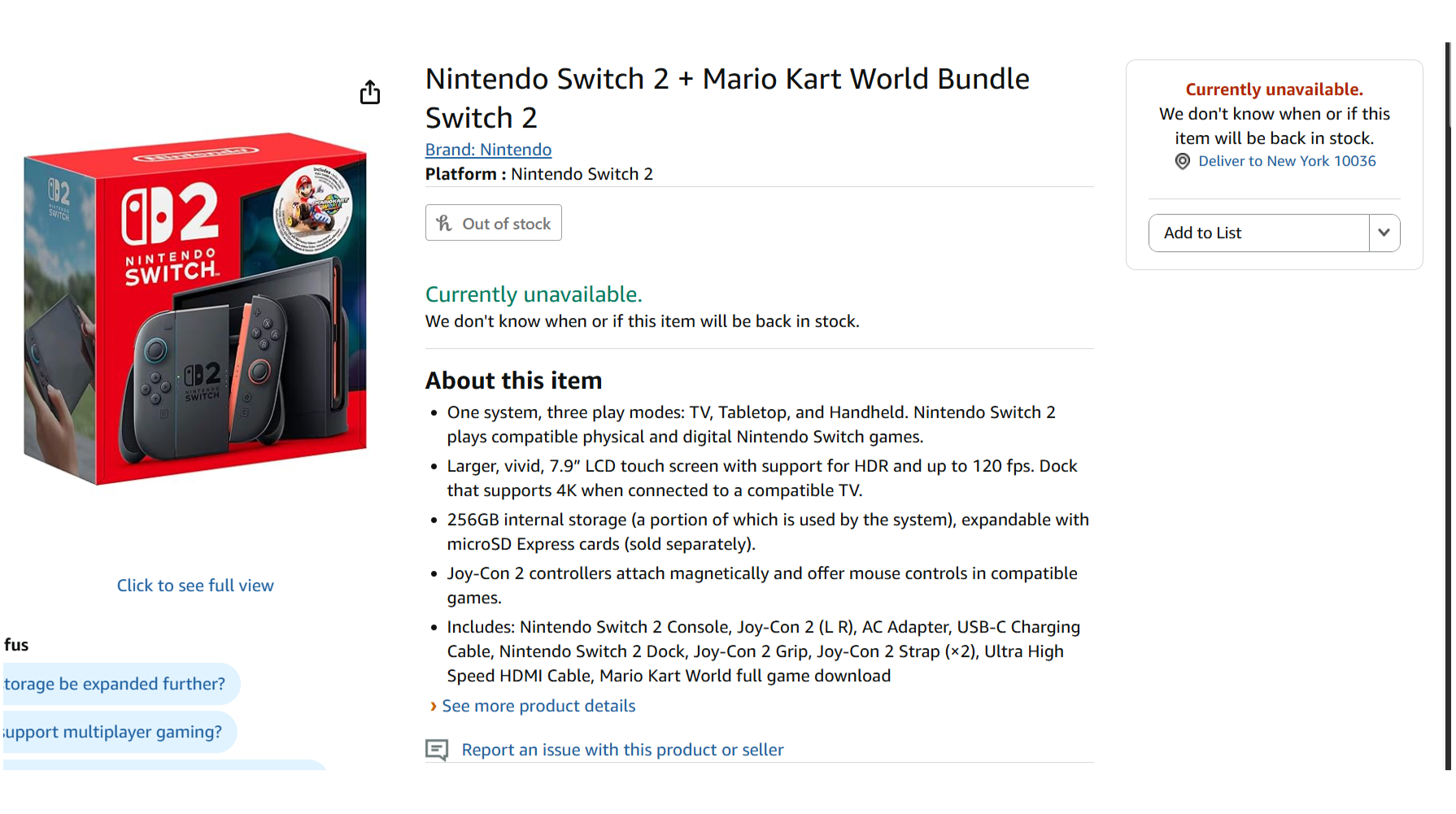 Switch 2 Amazon US