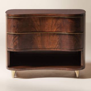 Egan 2-Drawer Mahogany Wood Nightstand