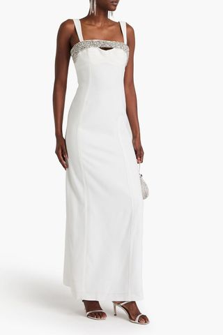 Lennox Crystal-Embellished Cutout Crepe Gown