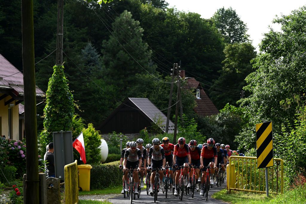 Peloton rides in the Polish countryside