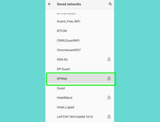 how to delete a Wi-Fi network - select network