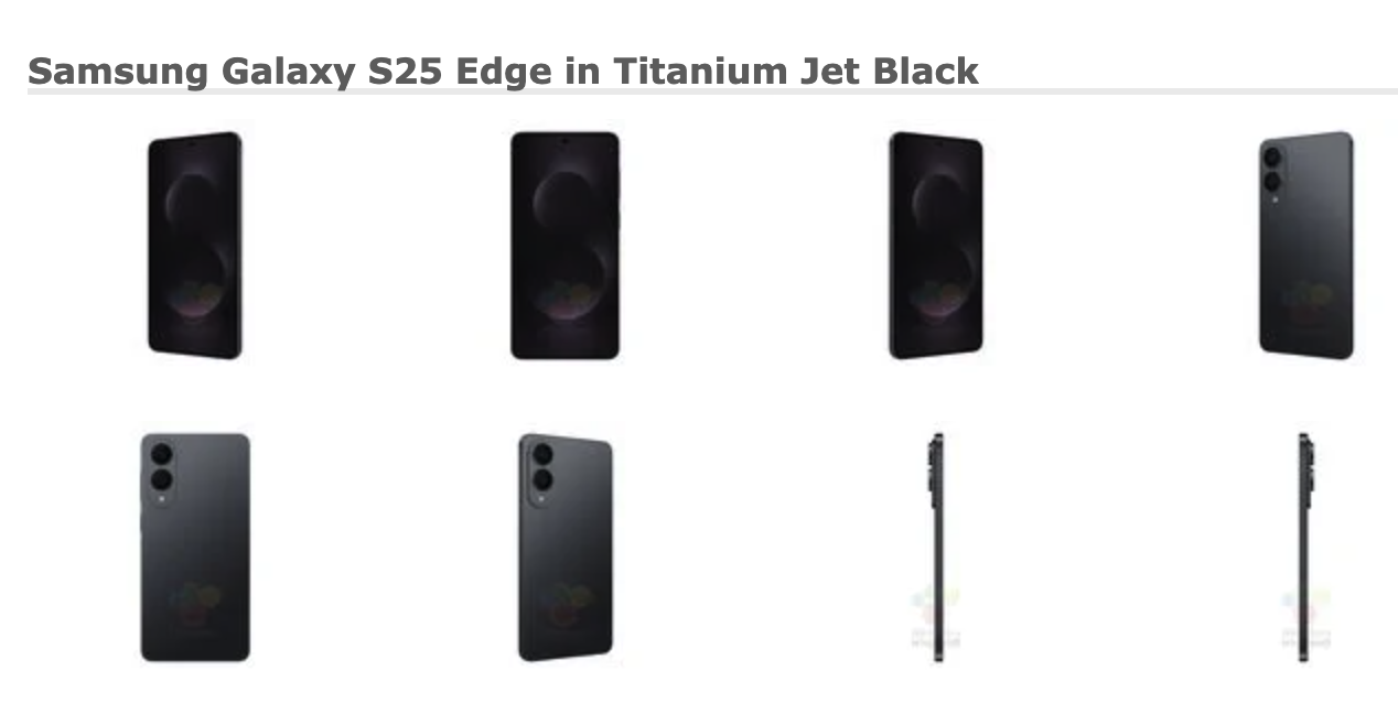 Renders of the alleged Samsung Galaxy S25 Edge
