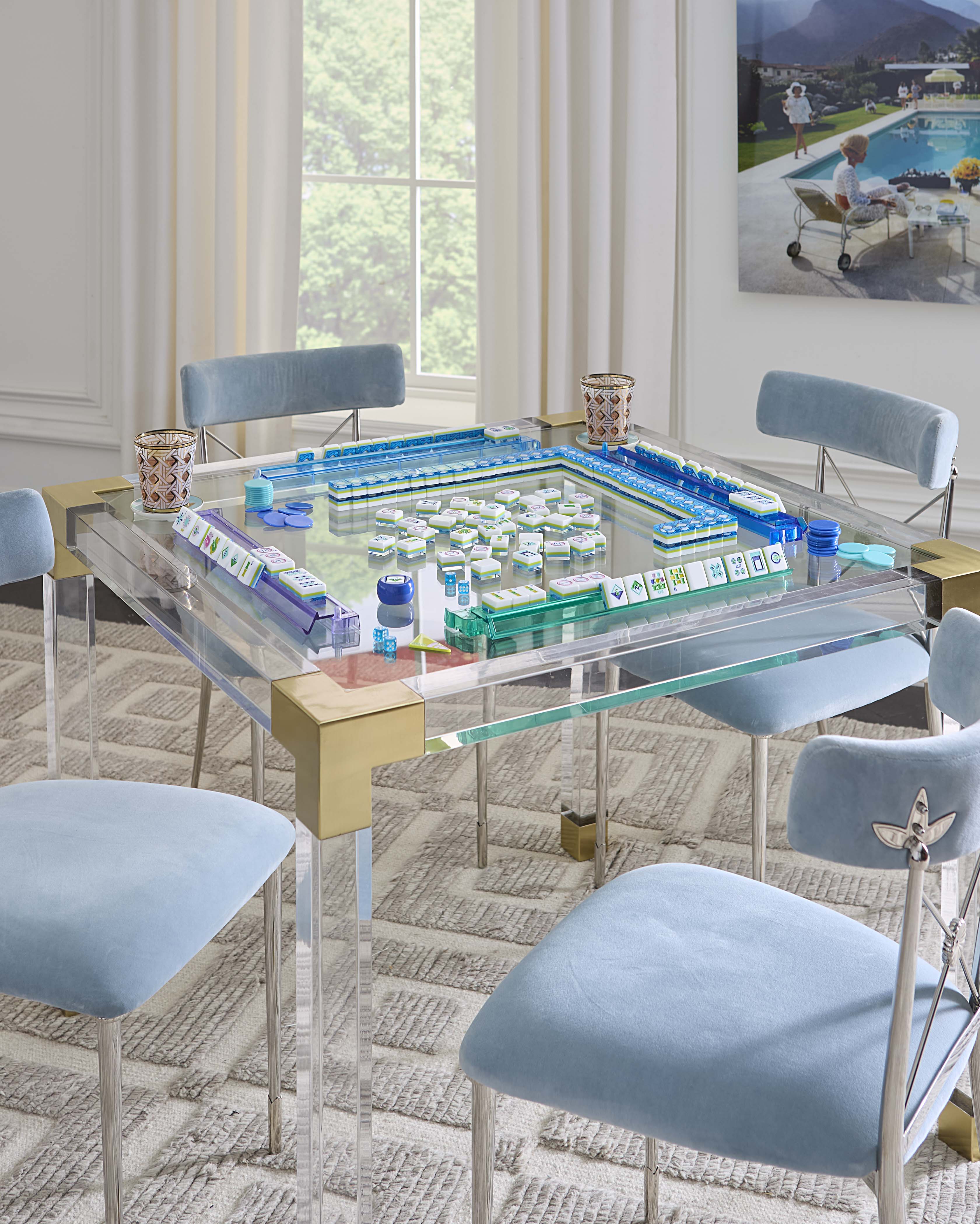 Acrylic transparent dining table