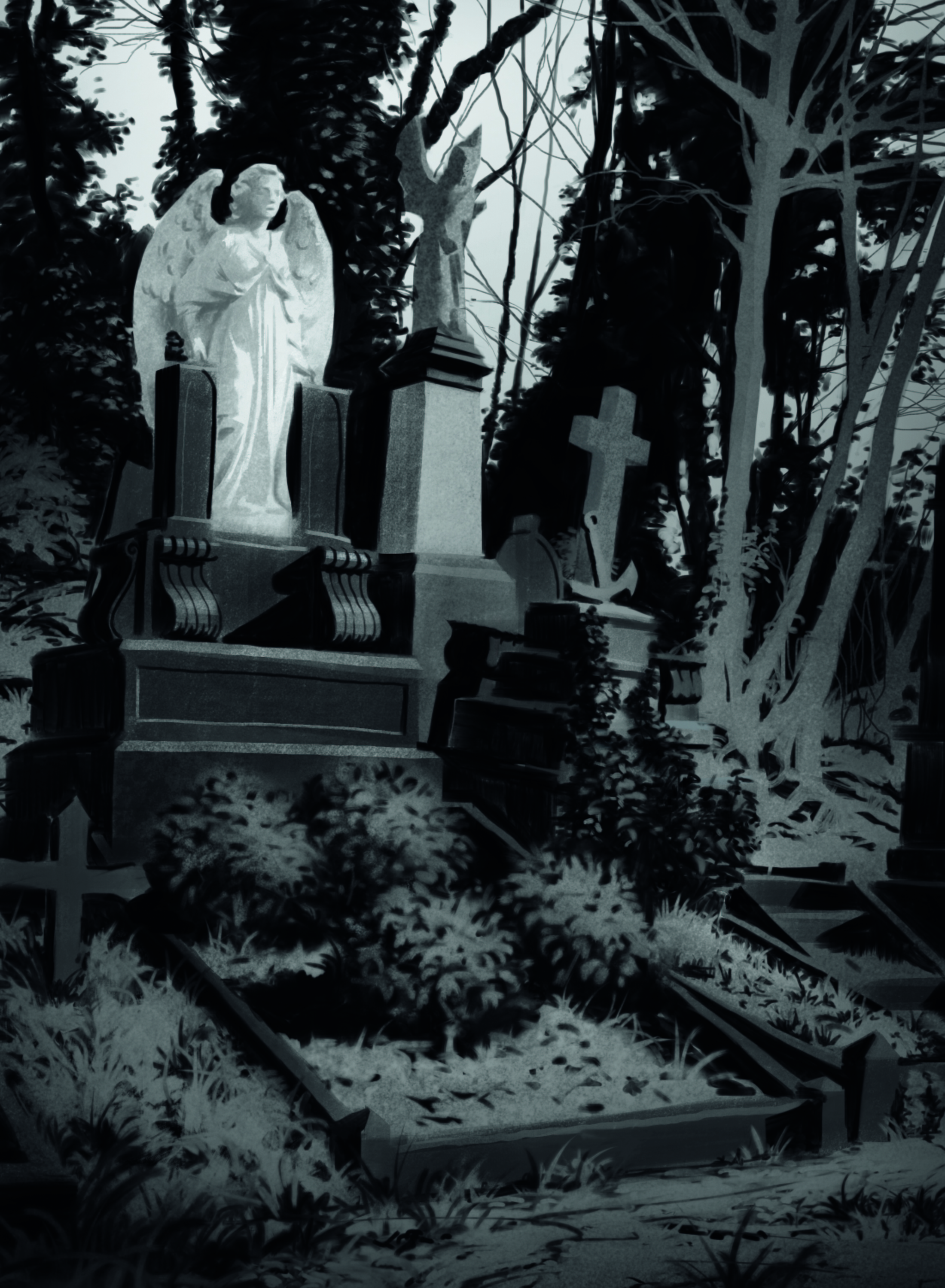 Karlsimon visits Highgate Cemetery to show how comic book techniques can be applied to digital tablet painting.
