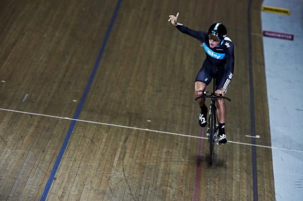 Pete Kennaugh salutes the crowd