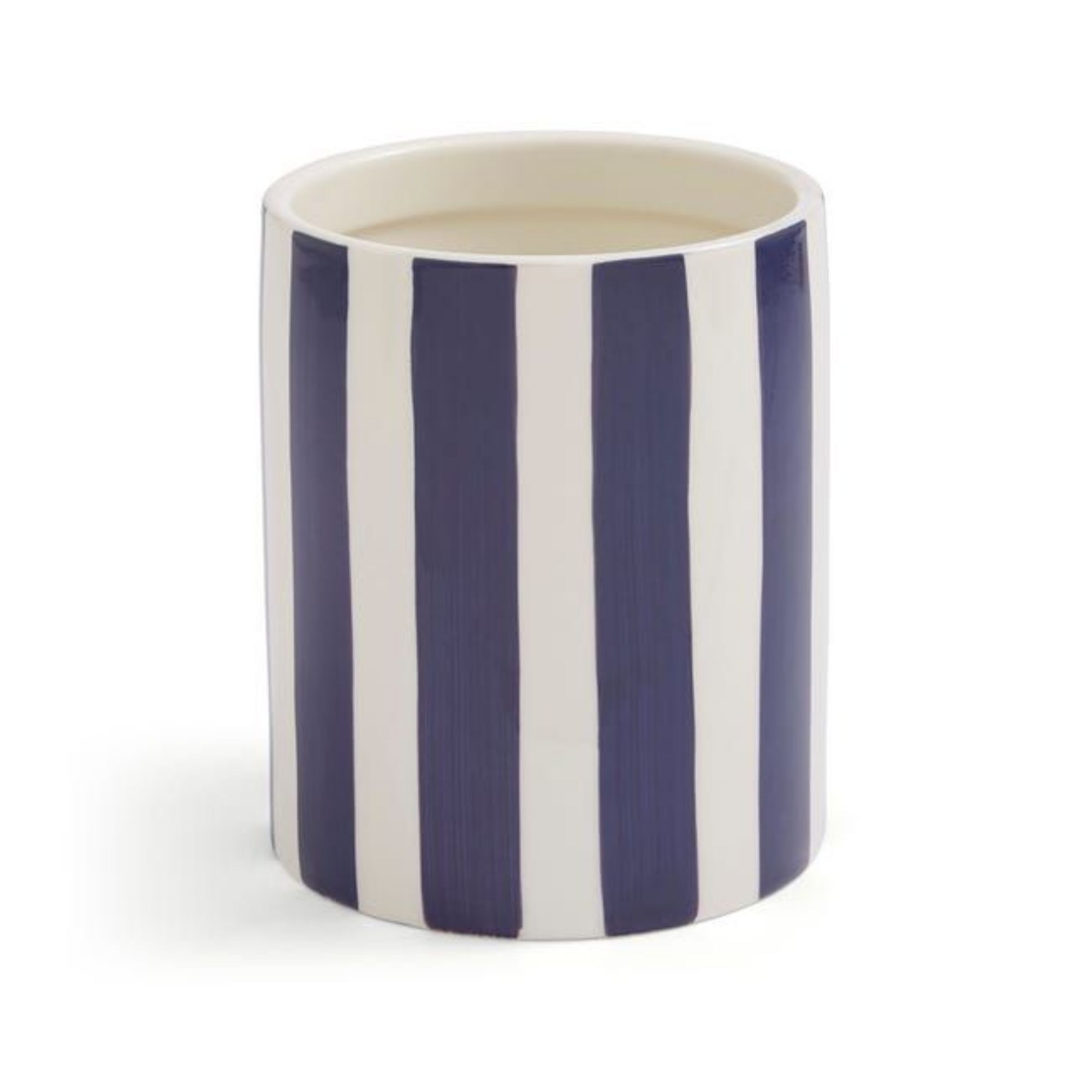 Striped Stoneware Utensil Jar