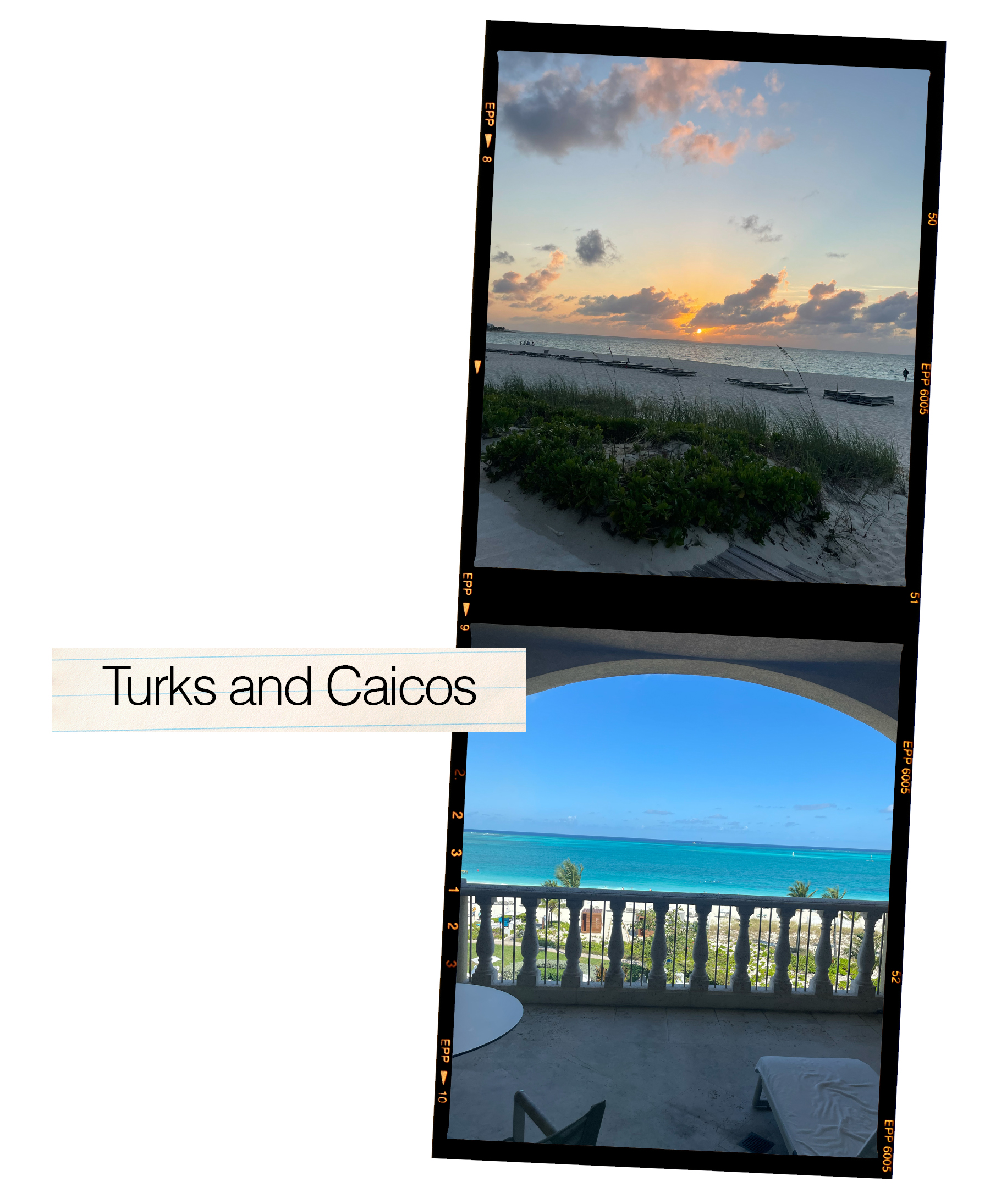 a collage of images featuring Turks and Caicos as a top travel destination for fashion people in 2025