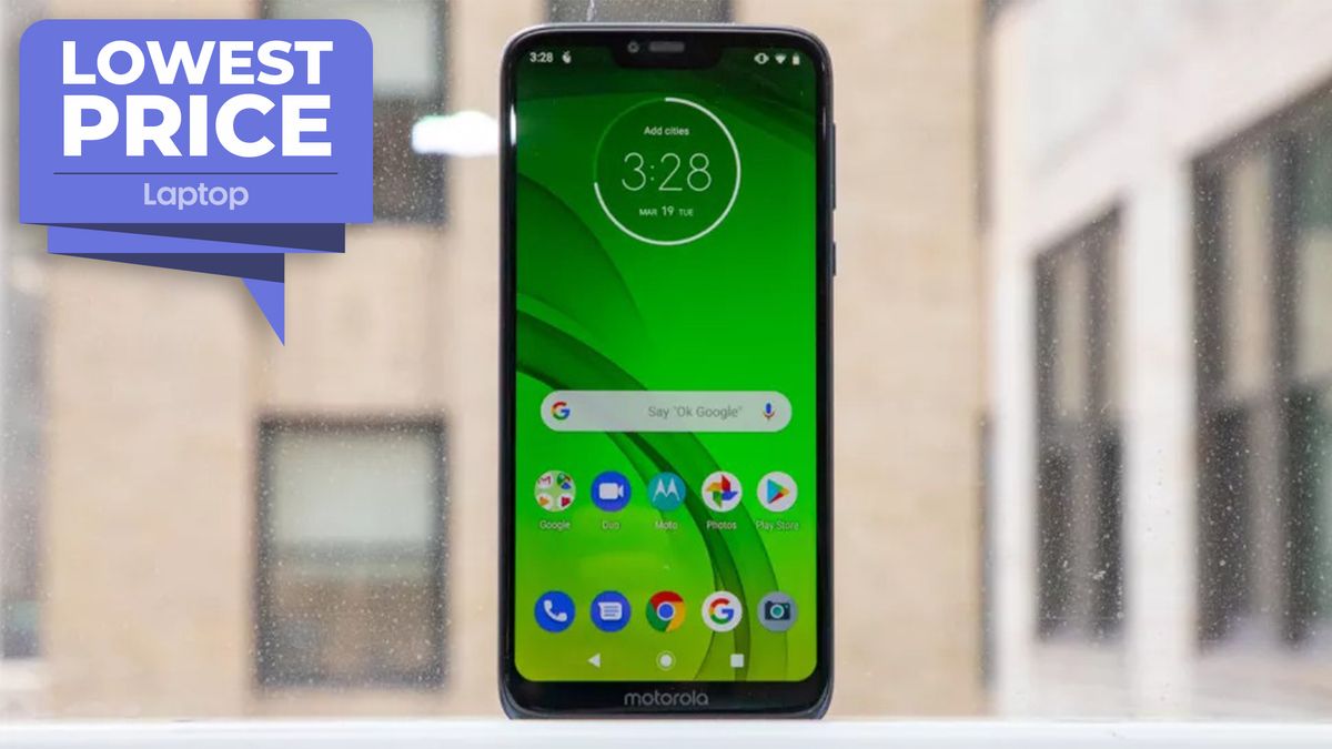 Moto G7 Power in front of window