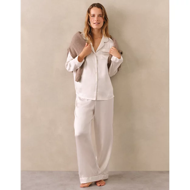 Silk Classic Piped Pyjama Set | Nightwear | the White Company