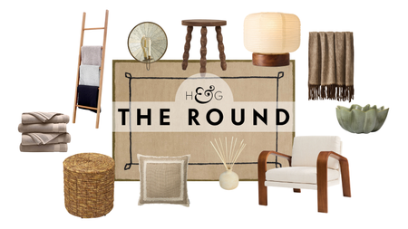 an assortment of neutral-toned home decor 