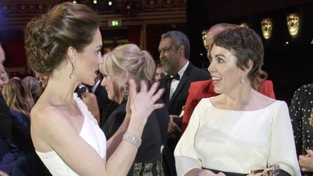 Olivia Colman meets the Duchess of Cambridge at the Baftas