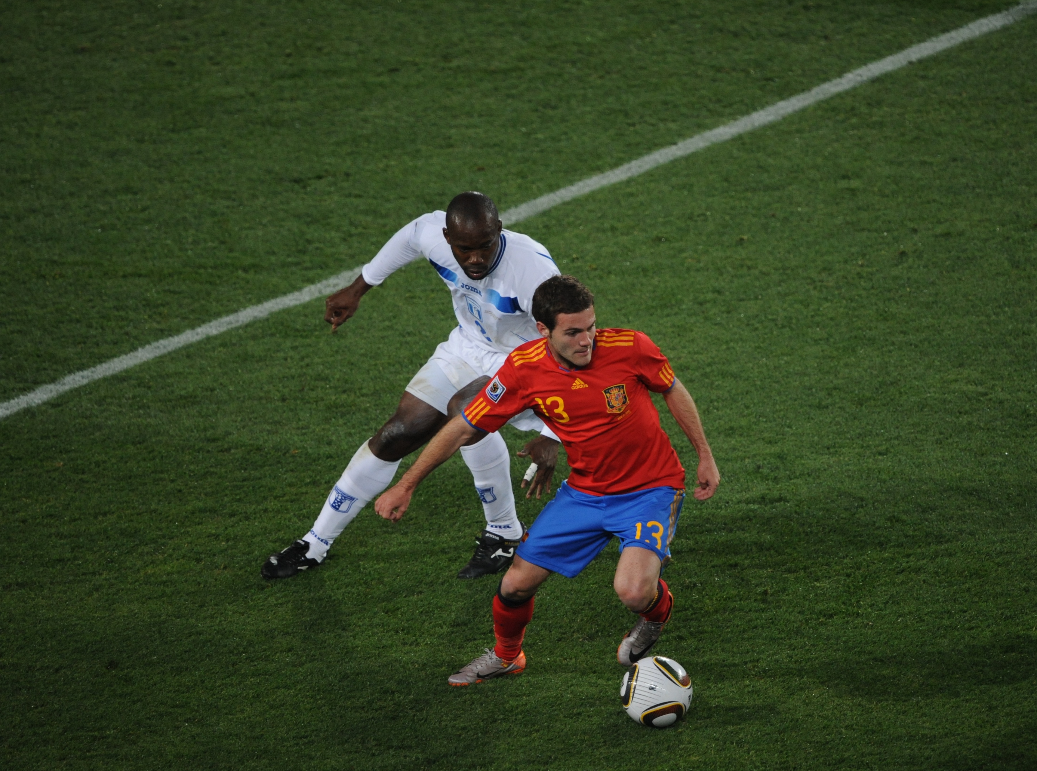 Juan Mata in action for Spain against Honduras at the 2010 World Cup.