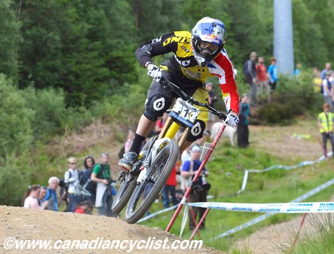 Gee Atherton (GT Factory Racing) on his way to winning the Fort William downhill World Cup