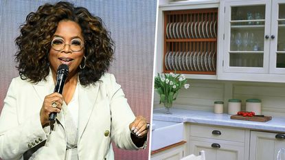 oprah winfrey and glass cabinets