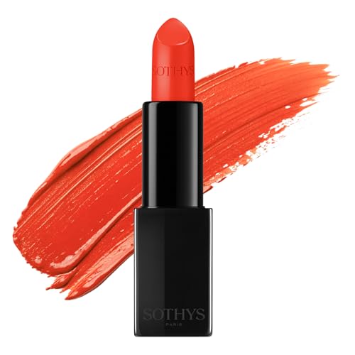 Sothys Rouge Intense Satin Lipstick &amp;ndash; 220 Orange Picpus | Creamy Orange Lip Color With Hydration and Comfort | Long-Lasting Finish