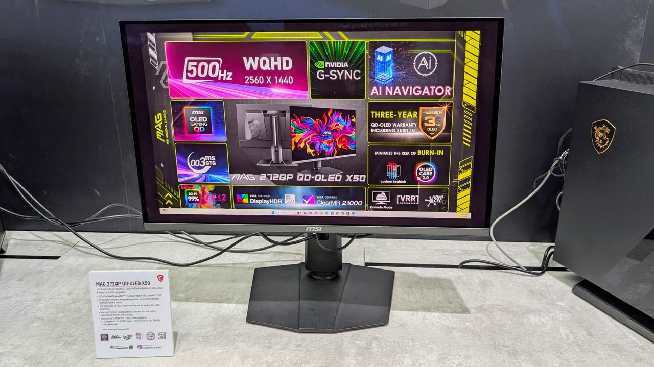 MSI MAG 272QP QD-OLED X50 gaming monitor at Computex 2025
