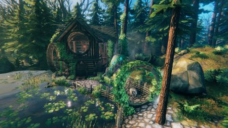 Valheim water mill build by _-GH05T-