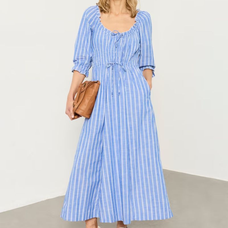 Fatface, stripe cotton midi dress