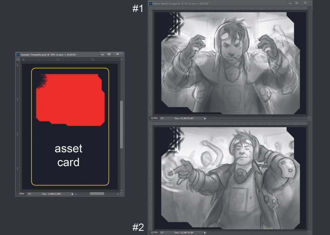 Zoom out regularly to check that your image is appropriate for the small size of a card